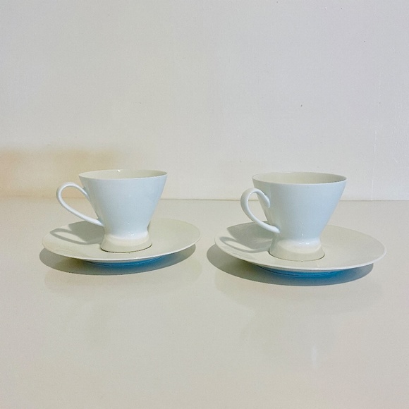 Rosenthal White Porcelain Espresso Cup Saucer Bowl Bundle Vintage Mid-Century - Picture 4 of 16